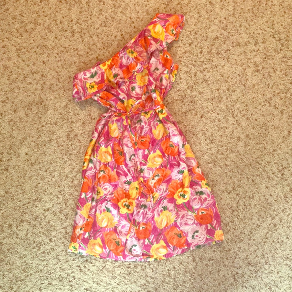 Spring summer one shoulder floral dress size 4